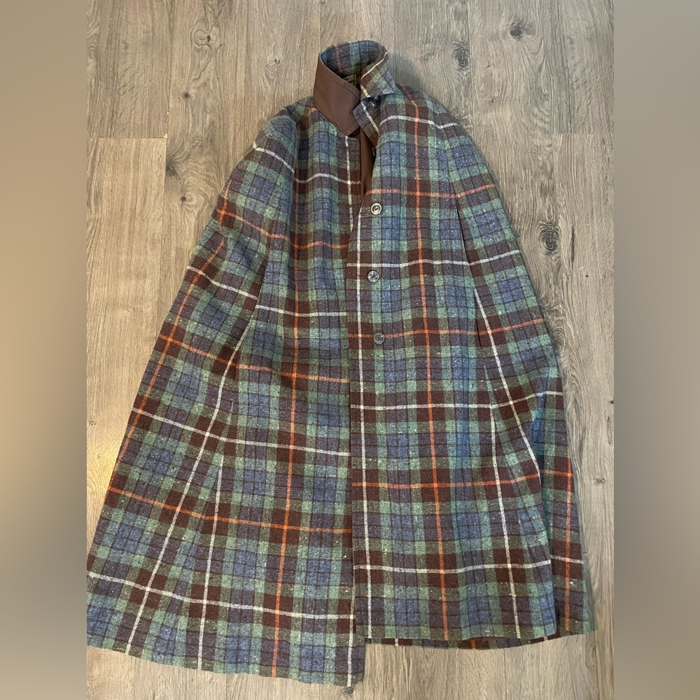 Women’s Scottish Inverness Plaid Wool-Blend Coat - Blue & Brown